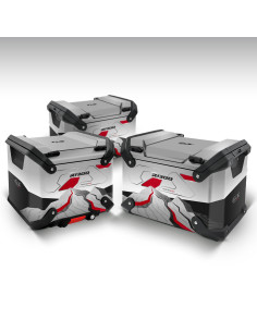 Autocollants pour valises pour BMW R 1300 GS ADV ALU 3th model Racing Red Mountain Style PACK-VA3-FM-009